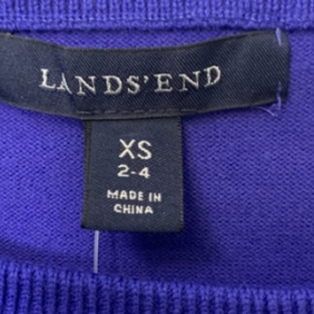 Lands End Womens Blue Crew Neck Pullover Sweater Size XS - Picture 3 of 5